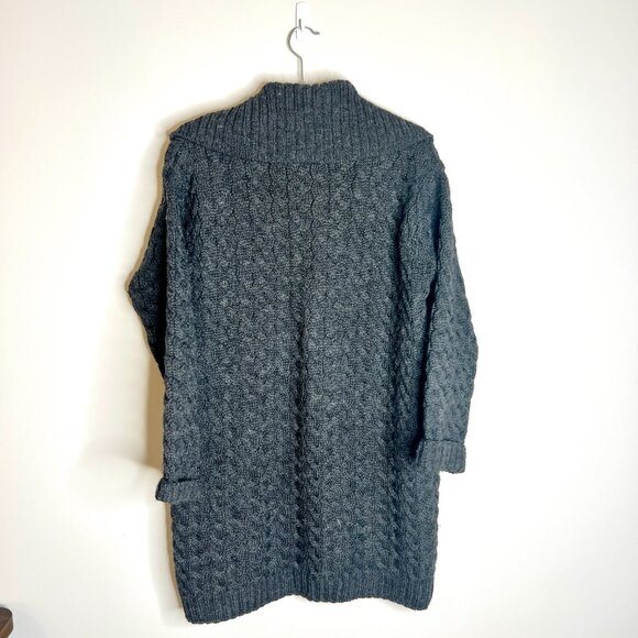 Highland Home Industries 100% Pure New Wool Cable Knit Button Front Cardigan L - Picture 4 of 4